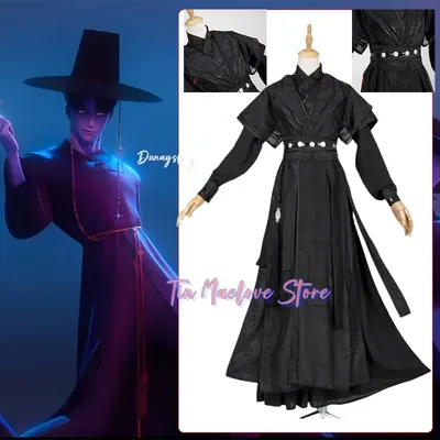 Anime Film Dämon KPOP Saja Jungen Jinu Cosplay Kostüm Ihr Idol Schwarze Roben Unisex Outfit Halloween Verkleidung für Erwachsene Outfit Image