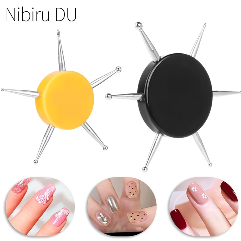 6-in-1 kreisförmige Punktierwerkzeuge, professionelle Nail Art Tip Dot Painting Embossing Tracing Disc Nail Dotting Tool Maniküre-Zubehör Image