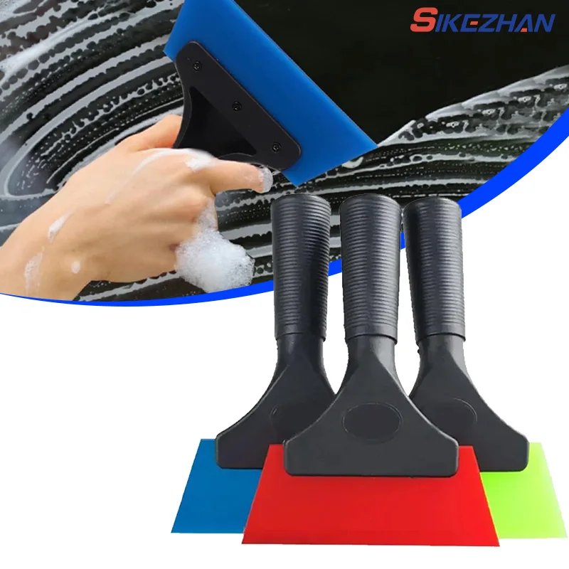 Kratzfestes, weiches Silikon, praktischer Rakel, Auto-Wasser-Fensterwischer, Schnee, sauber, Schaben, Werkzeug, Filmschaber, Auto-Reinigungszubehör Image