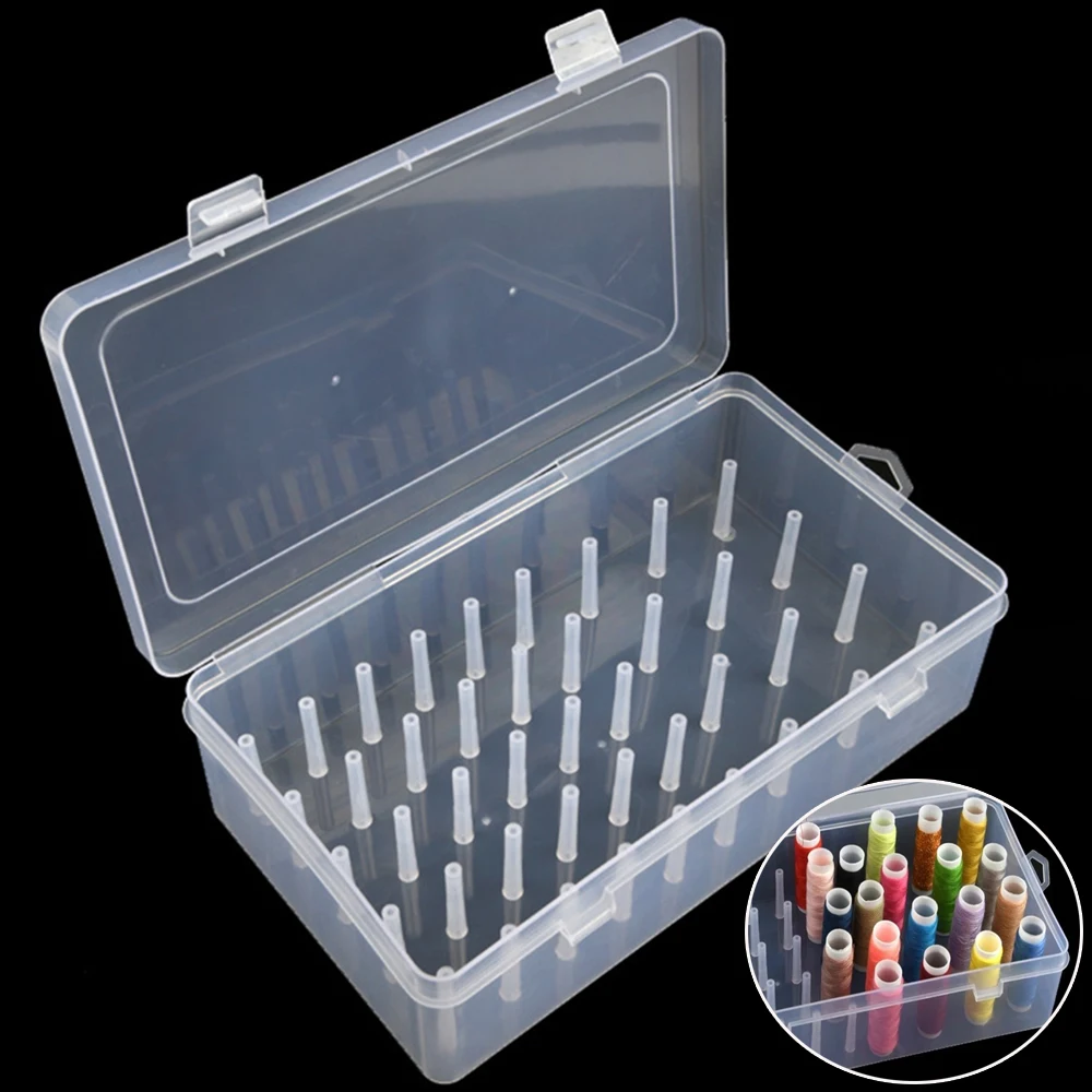 Neue Nähgarn-Box, 42 Stück, Spulen, Spulen, Tragetasche, Behälter, Halter, Bastelspule, Organisationskoffer, Nähen, 24 Spulen Image