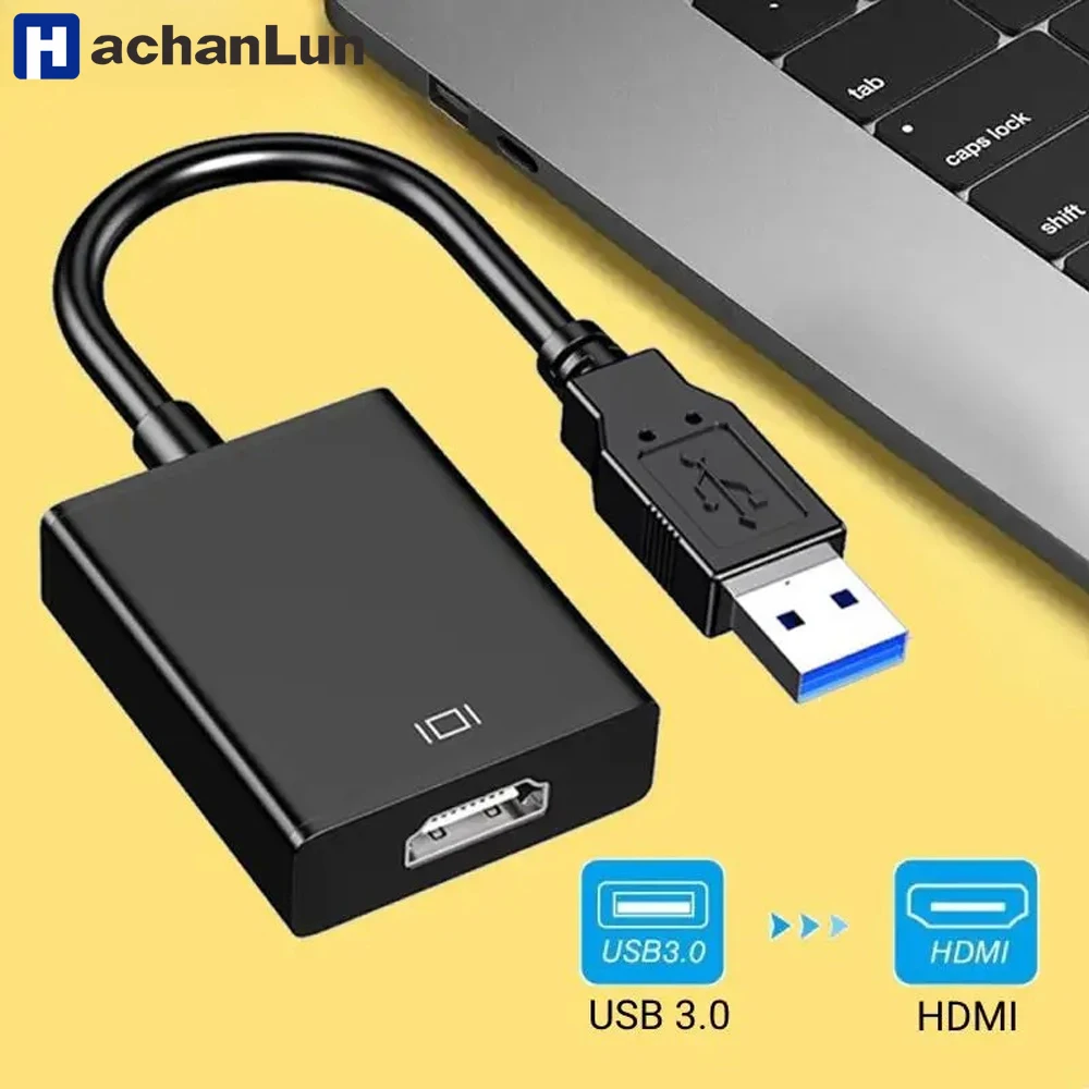 USB 3.0 zu HDMI Adapter 1080P USB Zu HDMI-Kompatibel Video Konverter Externe Video Adapter USB Adapter Kabel für Desktop Laptop Image