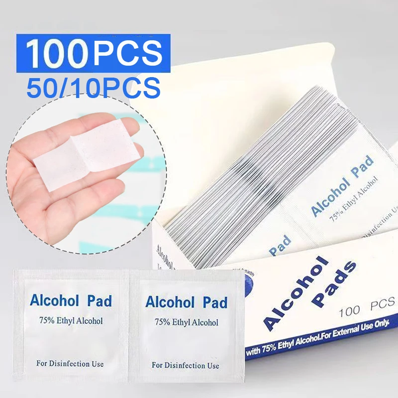 10/100Pcs Auto Detaillierung Einweg Alkohol Desinfektion Baumwolle Pad Waschen Pflege Telefon Reinigung Wischer Bildschirm Gläser Reinigung Baumwolle Image