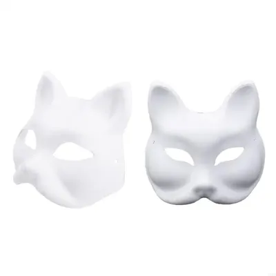 39bd Maskerade Maske Halloween Party Maske DIY Foxes Maske handbemalte Anime-Katze Maske Image