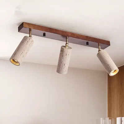 Travertine ceiling light creative adjustment spotlight LED wabi sabi ceiling light living room decoration hallway ceiling light