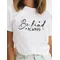 T-shirt con stampa a maniche corte Moda O-Collo T Abbigliamento Donna Lettera Stile Tendenza anni 