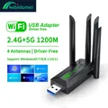 Kebidumei 4 antenne 1200Mbps WiFi USB 3.0 Adattatore 2.4G/5GHZ Dual Band WiFi Dongle Scheda di rete wireless 802.11AX per Win 10/11