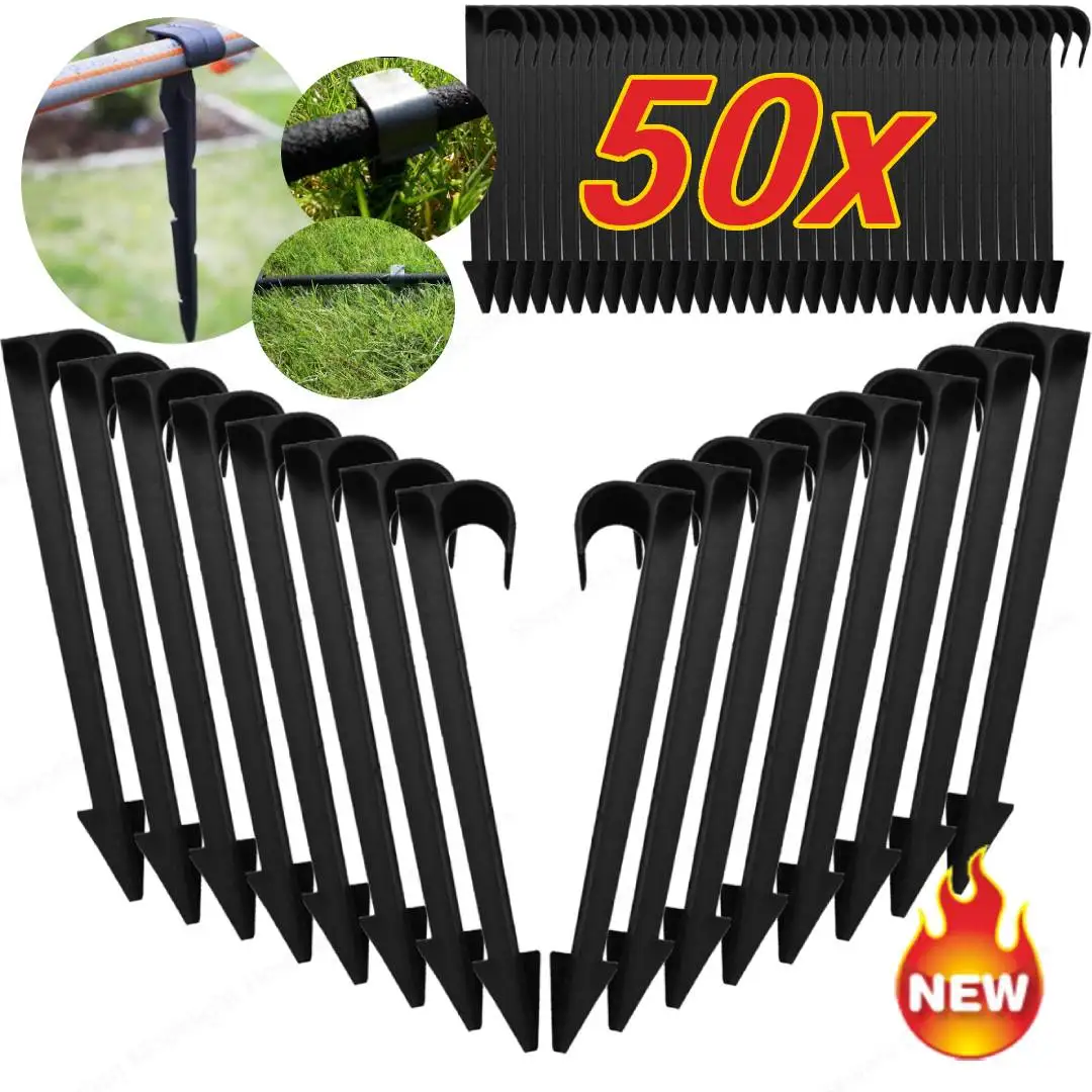 50 Stück 16 mm Schlauchanker, feste Pfähle, Gartengeräte für PE-Schläuche, Halter, Rohr für Rasen, Gewächshaus, Zelt, Blumentopf Image