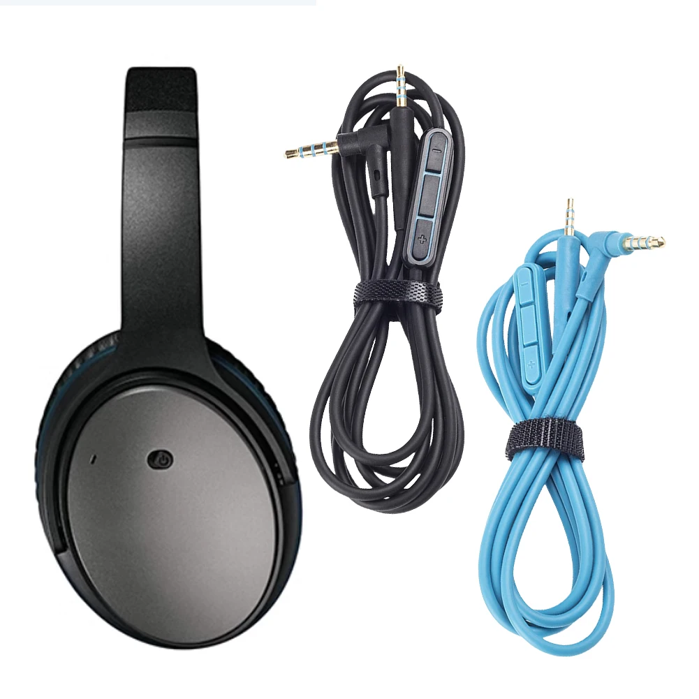 Audio-Verlängerungskabel 3,5 mm auf 2,5 mm mit Inline-Mikrofon, Lautstärkeregler, Verlängerungskabel, Audiokabel für Bose QuietComfort QC25/QC25i Image