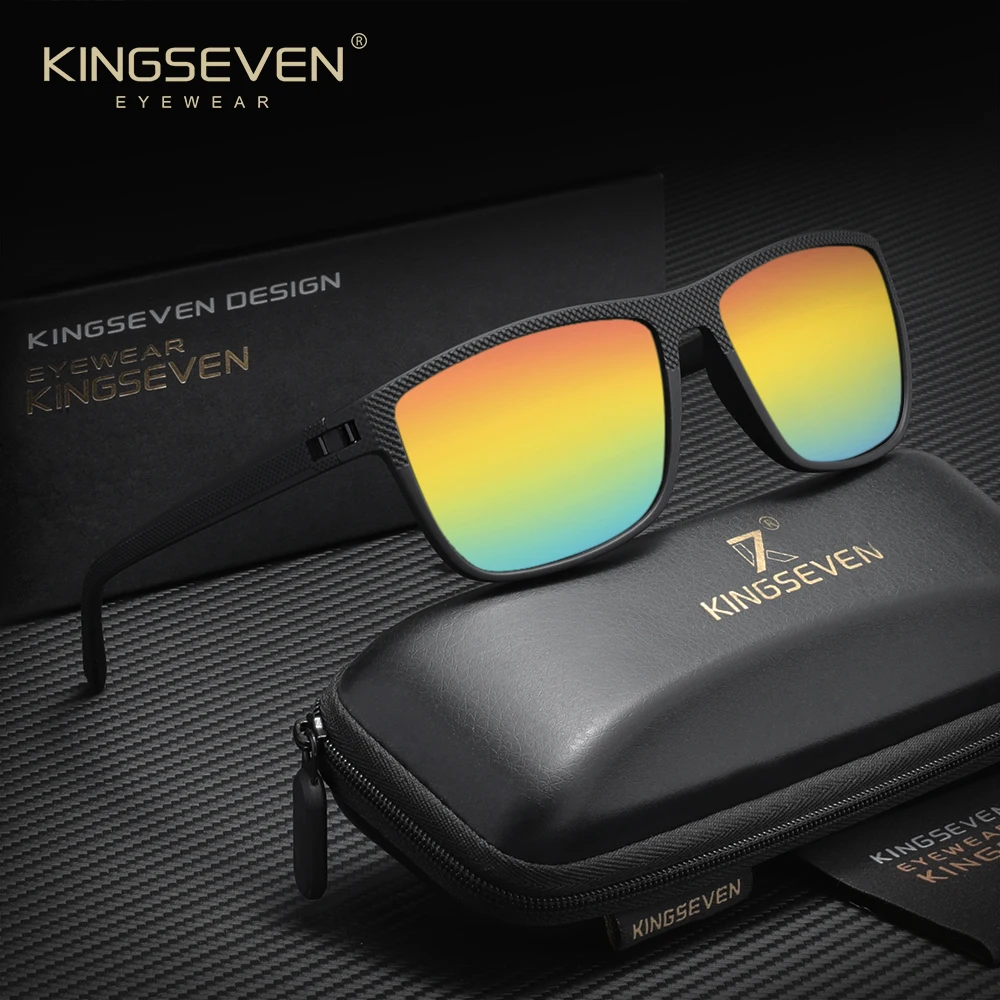KINGSEVEN Original Design Mode Sonnenbrillen Rechteck UV400 Polarisierte Frauen Männer Gläser TR90 Kausalen Fahren Angeln Brillen Image