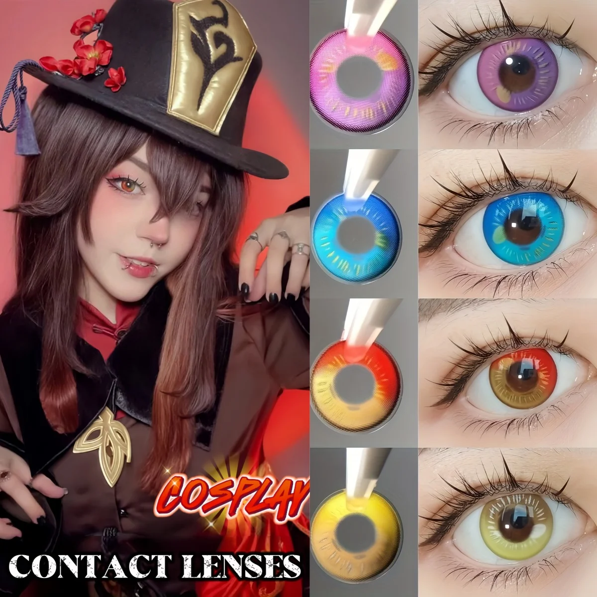 VISUASHOW Graue Farbige Kontaktlinsen, Natürliches Aussehen Weich für Alltag & Cosplay, Trend Mode Augen, Hoher Komfort, Lagerware Einzel- & Großhandel Image