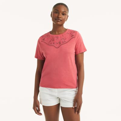 Nautica Women's Embroidered Crewneck T-Shirt Classic Red, M