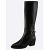 Stiefel HEINE, Damen, Gr. 38, schwarz, Leder, Rindsleder, Glattleder, modisch, Schuhe