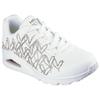 Sneaker SKECHERS "UNO-GOLDEN HEART", Damen, Gr. 37, rosa (weiß, roségoldfarben), Lederimitat, kontrastfarbene Details, modisch, Schuhe, Freizeitschuh, Schnürschuh mit goldfarbenen Mylar-Stickereien