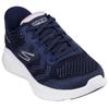Slip-On Sneaker SKECHERS "GO WALK NOW-KHLOE", Damen, Gr. 38, blau (navy), Textil, sportlich, Schuhe, Freizeitschuh mit Fersenkissen und Slip-ins Technologie