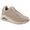 Sneaker SKECHERS "UNO GOLDEN AIR", Damen, Gr. 37, grau (taupe), Lederimitat, sportlich, Schuhe, Freizeitschuh, Halbschuh, Schnürschuh mit Metallic-Einsatz, Topseller