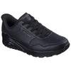 Slip-On Sneaker SKECHERS "UNO-BANKSIA LUXE", Herren, Gr. 45, schwarz, Lederimitat, casual, Schuhe, Keilsneaker, Sneaker mit Luftkissen