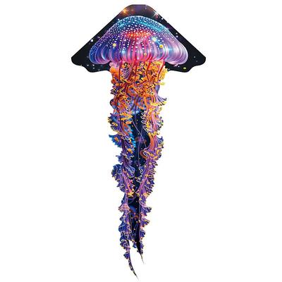 1 3D Giant Jellyfish Kite Eager Craftsmanship Stronger Tail Floating Beach Outdoor Games With Kite Wire Board Flying in the Breeze Thanksgiving Christmas Gift