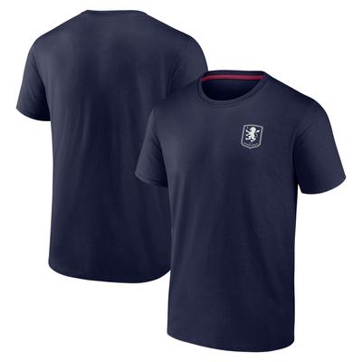 Aston Villa Essentials T-Shirt mit kleinem Wappen – Maritimes Blau – Herren Image