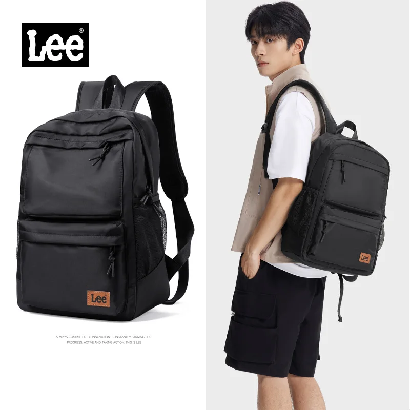 LEE classiques noir unisexe collège étudiant sac d'école grande capacité décontracté loisirs Nylon sacs à dos d'ordinateur portable femme homme cartable