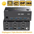 Switch KVM USB 3.0 3 monitor 2 computer Displayport 1.4 Displayport 1.4 Switch KVM 2.1 compatibile HDMI Splitter Display esteso per PC