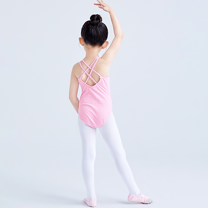 Kids' Dancewear Ballet Leotard / Onesie Pure Color Splicing Girls' Training Performance Sleeveless High Cotton Blend
