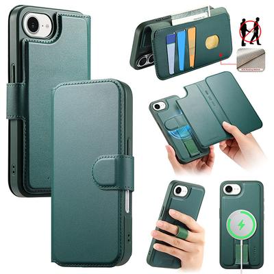 Phone Case For iPhone 16 15 14 Pro Max Plus 16e 13 Pro Max Magnetic Adsorption Wallet Case Flip Cover with Stand Holder Detachable Support Wireless Charging Retro PC PU Leather