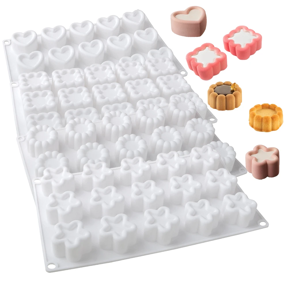 15 Zellen konkave zylindrische herzförmige quadratische fünfeckige Sternform Silikon-Kuchenform Mousse-Formen Küche Schokoladenwerkzeuge Image