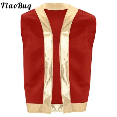 Männer arabischen Prinzen verkleiden Halloween Weste Metallic glänzende Kröte Weste Cartoon Kapitän Cosplay Kostüme für Karneval Party Image