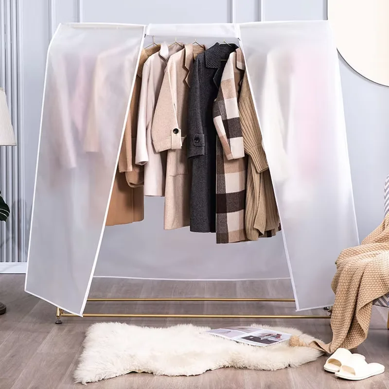Moderne Stil Haushalt Kleidung Staub Abdeckung Schlafzimmer Stand Kleiderbügel Staubdicht Abdeckung Durchscheinende Kleidung Finish Tasche Image