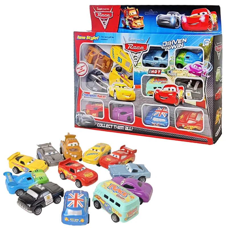 Neue 12 Stück Disney Pixar Cars 3 Kolbenbecher Rebound Car Collection Lightning McQueen Jackson Storm Hochwertiges PVC-Automodellspielzeug Image