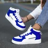 HKDQ High Top Sneakers Unisex Mode Blau Plattform Herren Skateboard Schuhe Frühling Herbst Casual Leder Damen Sport Sneakers