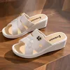 Frauen Schuhe Sommer Hausschuhe Frauen Tragen Außerhalb Dicke Sohle Keil Heels Mode Hausschuhe Weichen Boden Mutter Schuhe Zapatos De Mujer