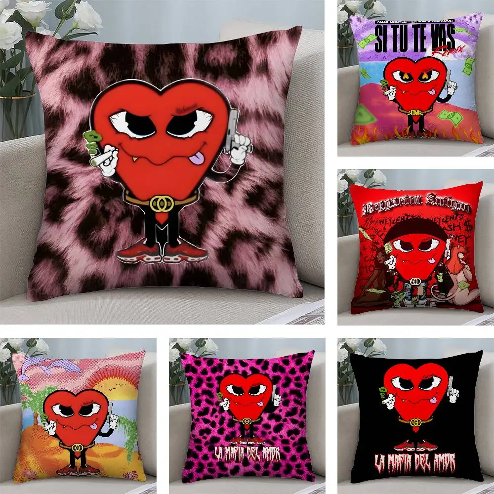 La M-Mafia Del Amor Kissenbezug, kurz, Plüsch, doppelseitiger Druck, quadratisch, Dekokissenbezüge, Sofa, Zuhause, Kissen, Dekor Image
