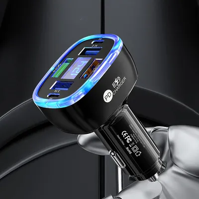 PD 150 W USB C Autoladegerät Schnellladeadapter für iPhone 16 Pro Samsung Xiaomi Mobiltelefone Typ C Stromversorgung Autoadapter Image