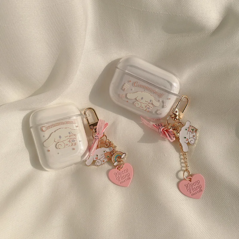 Für Air Pods Pro 2 Fall Nette Cartoon Kopfhörer Abdeckung Für AirPods 3 2 1 Transparente Headset Schutzhülle mit Schlüsselbund Anhänger Image