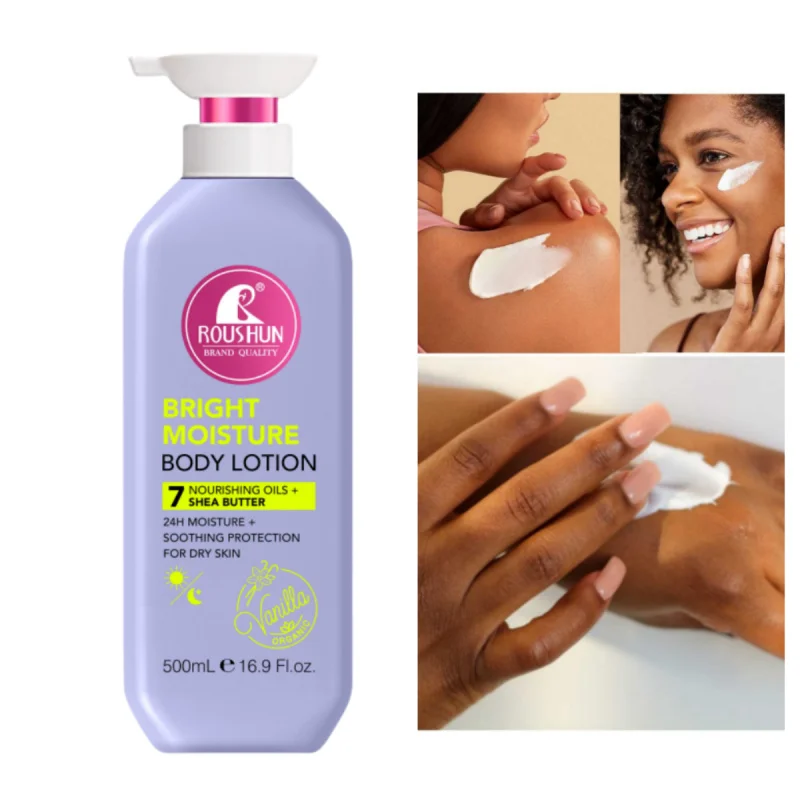 500 ml ROU SHUN Multivitamin + Sheabutter-Körperlotion, feuchtigkeitsspendende Haut, Schönheit, Körperlotion, Duft, nicht fettend, großes Fassungsvermögen Image