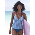 Tankini VIVANCE, Damen, Gr. 34, Cup A/B, blau (blau bedruckt), Polyamid, Bikini-Sets, mit Zierringen