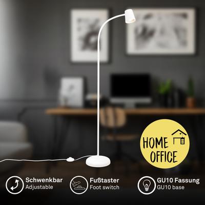 BRILONER LEUCHTEN LED Stehlampe "Stehleuchte, weiß, 1xGU10/max. 9W exkl.", weiß, Lampen Image