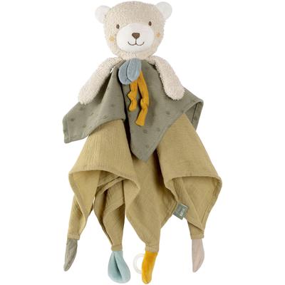 Schmusetuch FEHN "fehnNATUR, Bär", Baby, bunt, Schnuffeltücher, mit Befestigungsring für Schnuller Image
