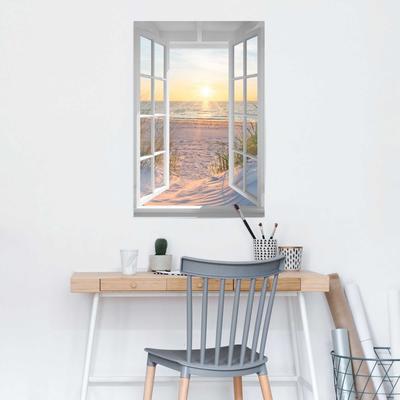 Poster REINDERS "Sonnenuntergang durch das Fenster", beige (farbe bild(er): beige), B:61cm H:91,5cm T:0,1cm, Holzwerkstoff, Bilder Image