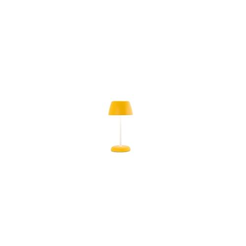 Smart Lamp Trilli Wi-Fi Zafferano – Wiederaufladbare LED, Touch, Wi-Fi-App, Weiß und Ocker dekorierte Keramik