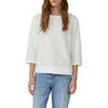 Sweater S.OLIVER, Damen, Gr. 42, beige (ecru), Sweatware, Obermaterial: 65% Polyester, 35% Viskose, gestreift, casual, regular fit taillenbedeckt, Rundhals, Langarm gerader Abschluss, Sweatshirts, mit Streifen Muster