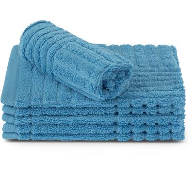 Waschhandschuh ROSS "CARRE", blau (ozean), B:16cm H:1cm L:22cm, Frottier, Waschlappen, 100% Baumwolle, Rippenstruktur, große Farbauswahl Image