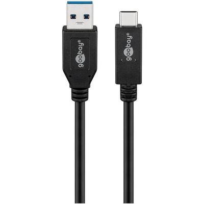 goobay USB-Kabel USB 3.1 Gen 2 A/USB C schwarz 0.5 m Image