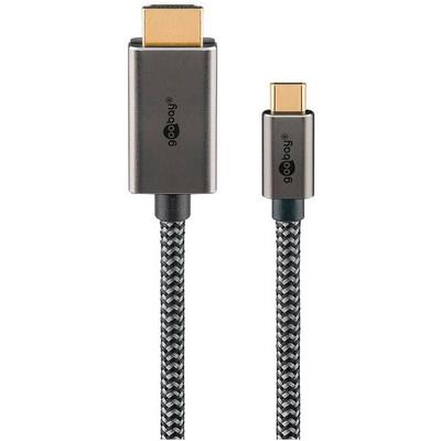 goobay Adapterkabel USB 3.1 C-Stecker/HDMI-Stecker silber, schwarz 2.0 m Image