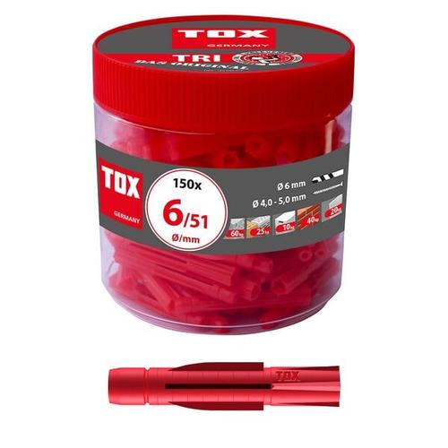 TOX Universaldübel »TRI 6/51« 150 Stück grau