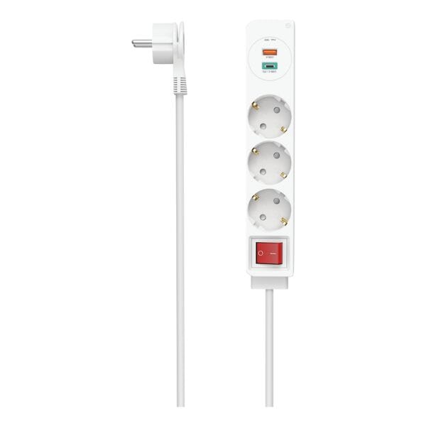 Hama 3-fach Steckdosenleiste mit Schalter weiß weiß, 22.2x4x4.2 cm Image