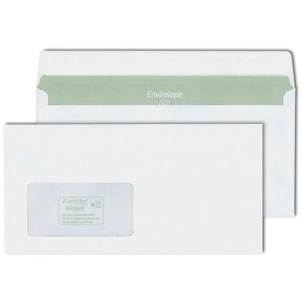 Mailmedia Briefumschläge »Envirelope« DIN lang+ mit Fenster 500 Stück weiß, 22.9x11.4 cm