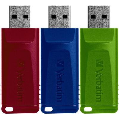 Verbatim 3er-Pack USB-Sticks »Slider« 16 GB rot, 2.1x1.1x5.9 cm