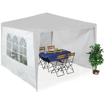 relaxdays 3er-Set Seitenteile für Pavillon 3x3m weiß